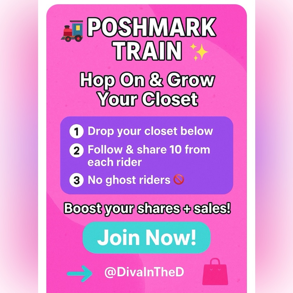 🚂✨ POSHMARK TRAIN – HOP ON! - Monday